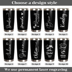 Personalized 20 oz Tumbler, Custom Name Travel Mug, Laser Engraved Tumbler, Stainless Steel water cup, Bridesmaid Tumbler, Insulated Tumbler