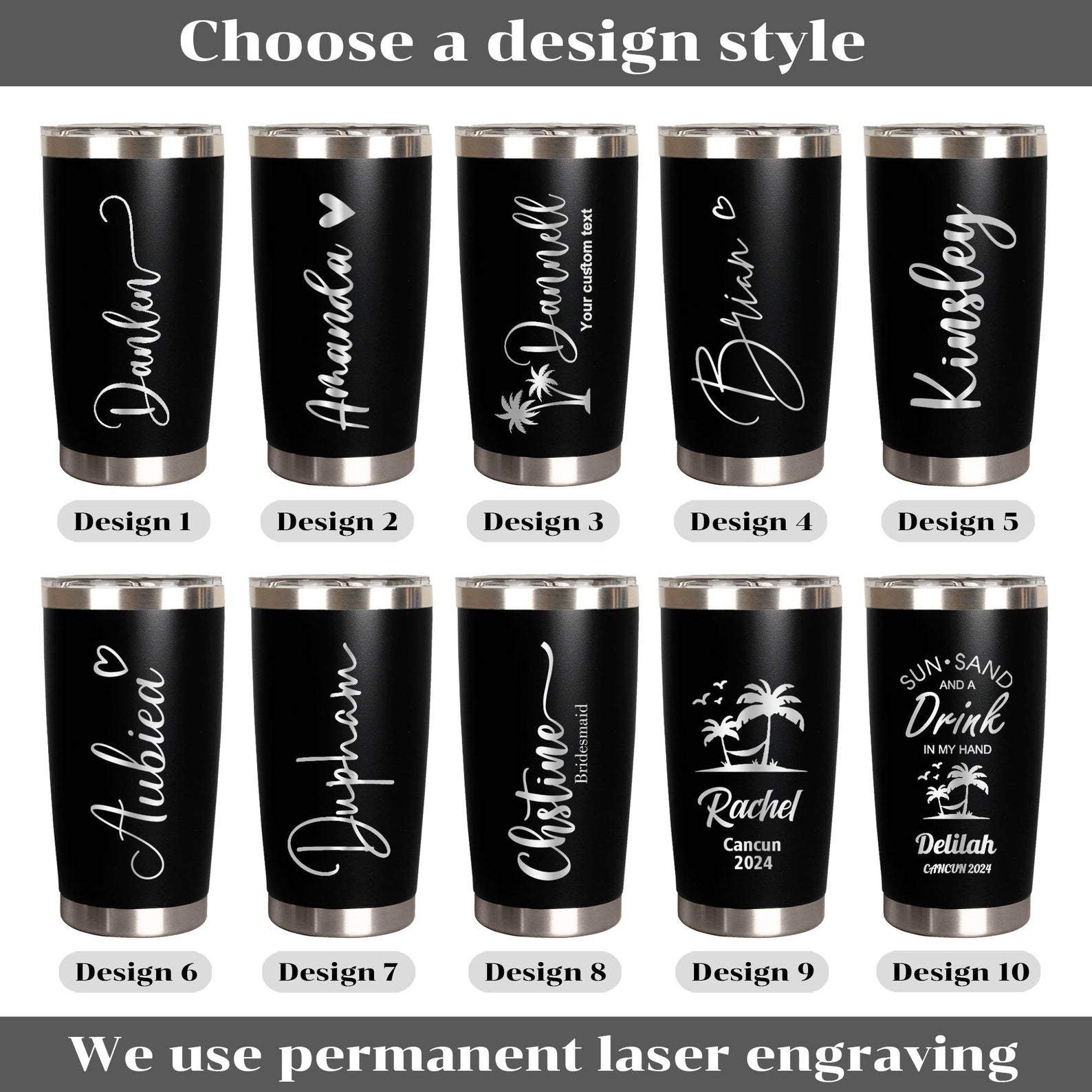 Personalized Skinny 20oz Tumbler, Bridesmaid Tumbler with Straw, Bachelorette Party, Wedding Party water glass Gifts, Custom bridal cups