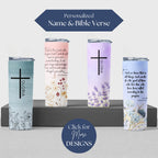 Personalized Bible Verse Tumbler, Custom Christian Tumbler With Name, Bible Affirmation Travel Cup, Religious Gift For Monther's Day