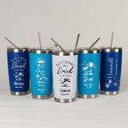 Custom 20oz Holiday Tumbler, Personalized Tumbler, Girls trip gifts, Travel Mug, Laser Engraved Cups, Stainless Steel Mug, Beach Tumbler