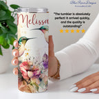 Hummingbirds Tumbler, Personalized Hummingbird Gifts, Custom Bird Watcher Gifts, Hummingbird Lover Gifts, Nature Lover Gifts Bird Lover Gift