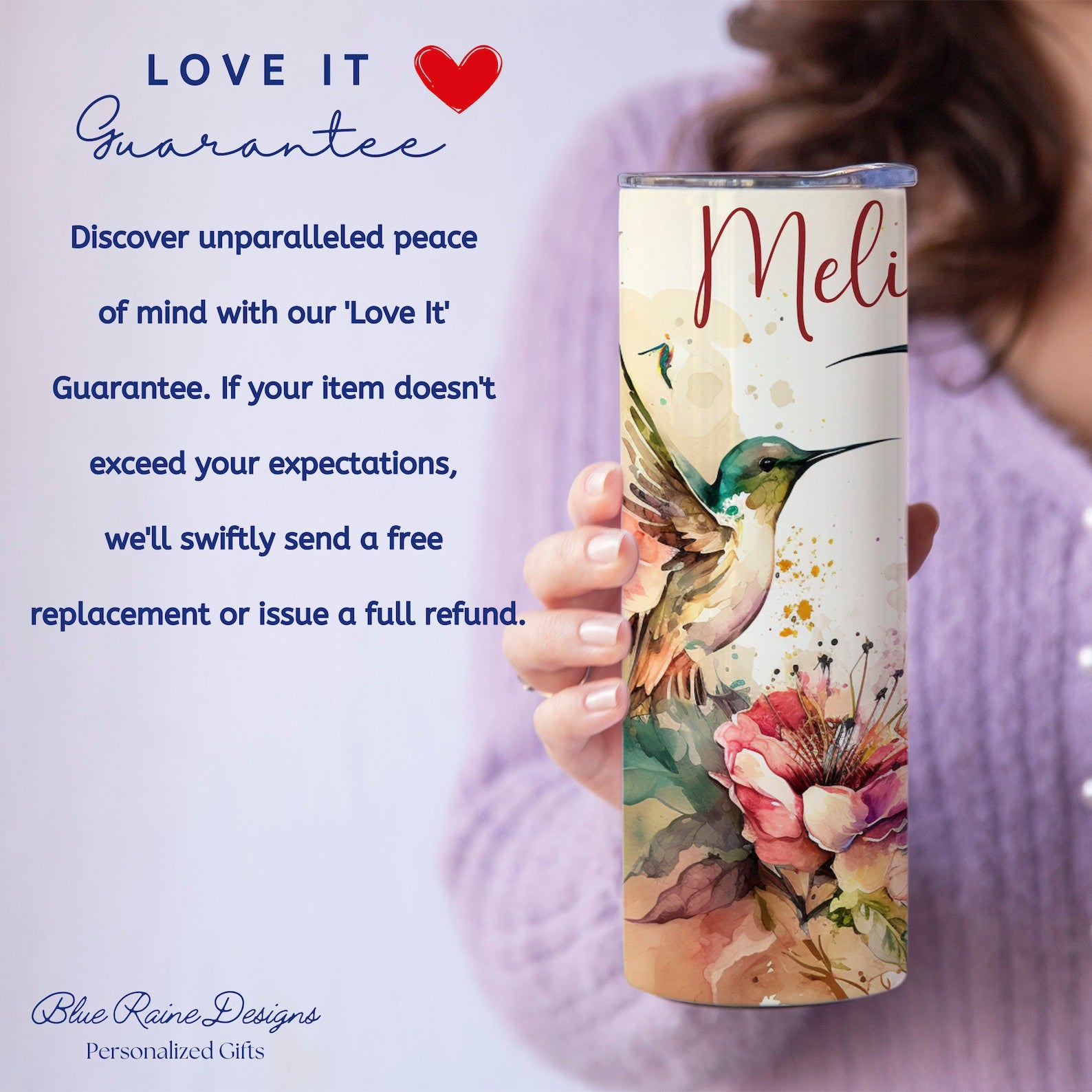 Hummingbirds Tumbler, Personalized Hummingbird Gifts, Custom Bird Watcher Gifts, Hummingbird Lover Gifts, Nature Lover Gifts Bird Lover Gift