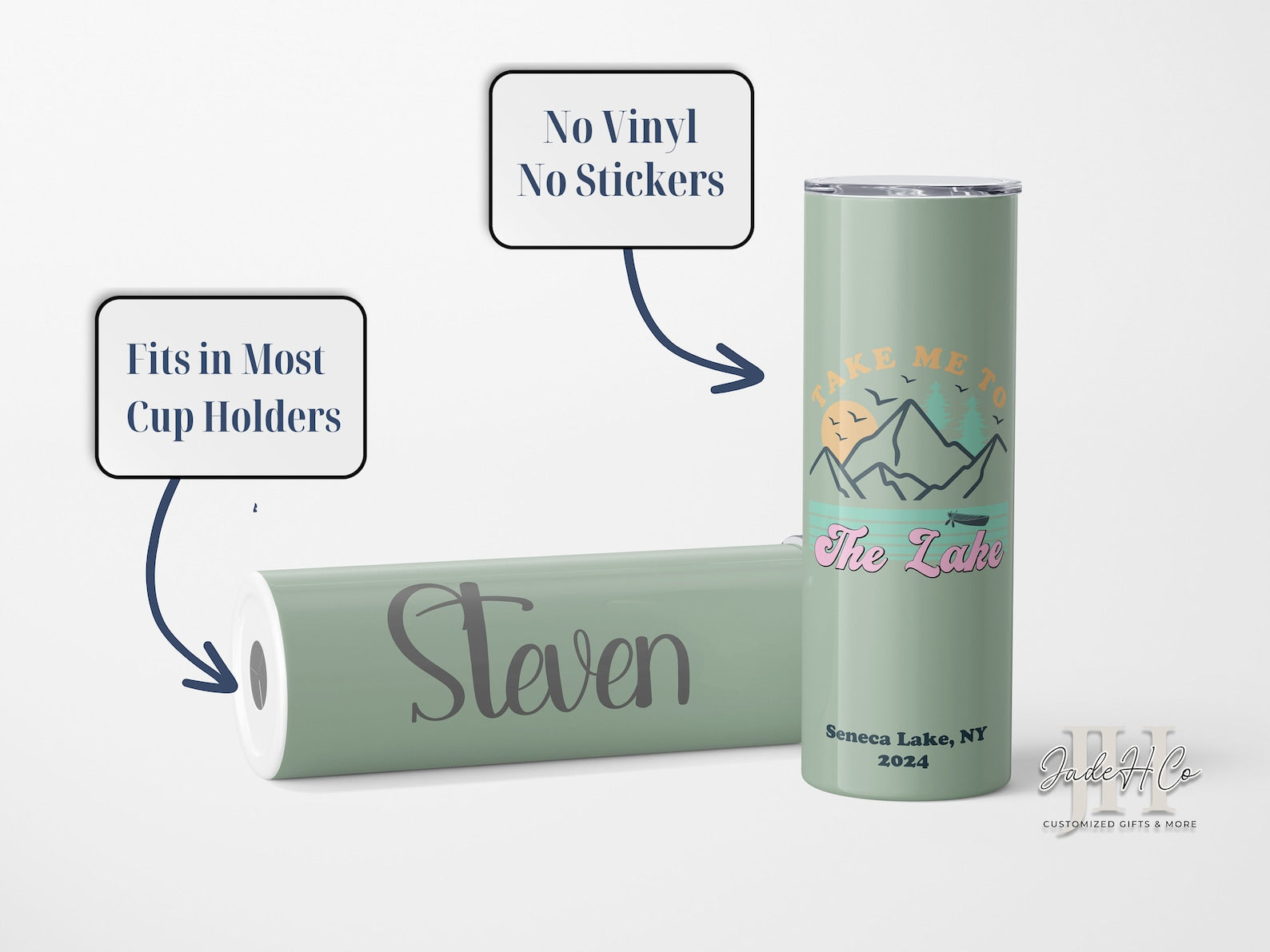 Personalized Lake Life Tumbler Custom Trip cups for Family Vacation Custom Name Tumbler Gift Lake Life Vacation Tumbler, 20oz Skinny Tumbler