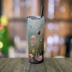 Wildflower Tumbler: Minimalist Floral 20oz Skinny Cup