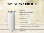 Wildflower Tumbler: Minimalist Floral 20oz Skinny Cup