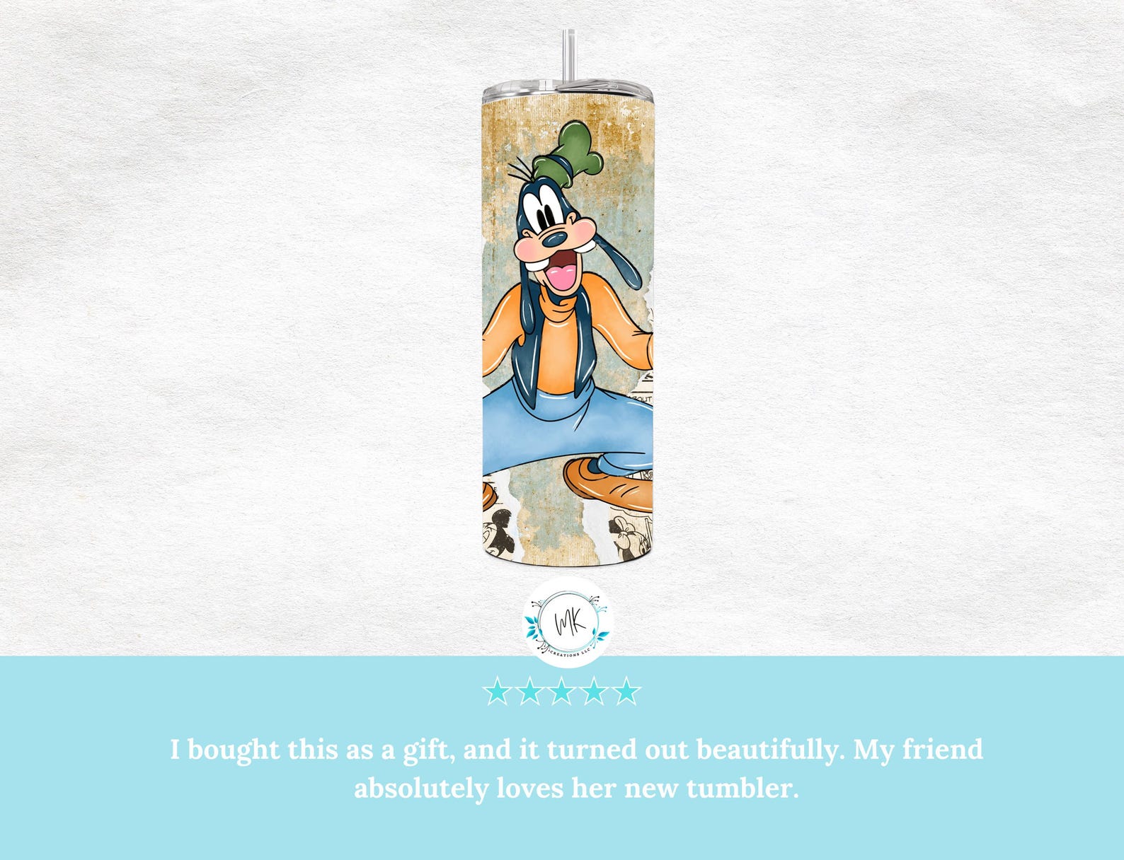 Retro Goofy 20 oz Skinny Tumbler.