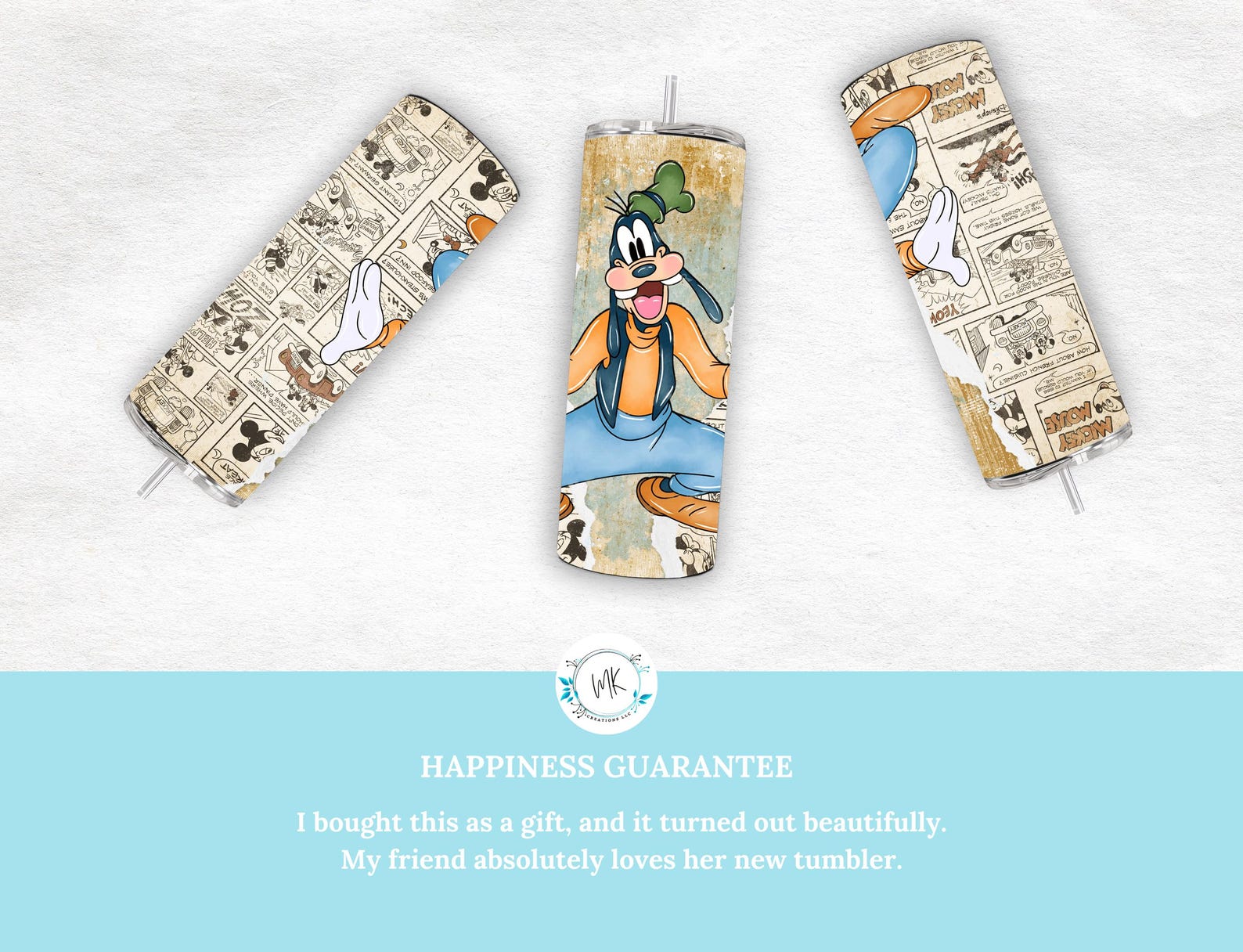 Retro Goofy 20 oz Skinny Tumbler.