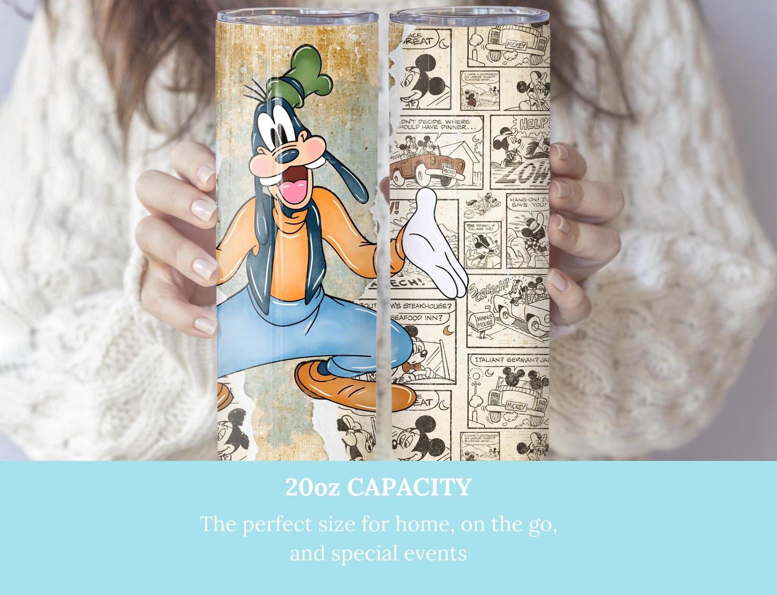 Retro Goofy 20 oz Skinny Tumbler.