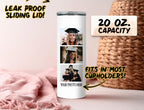 Custom Photo Tumbler, Personalized Tumbler, Stainless Steel Tumbler with Straw & Lid, Custom Name Tumbler, Christmas Gift, Slim Tumbler