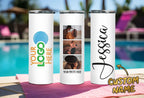 Custom Photo Tumbler, Personalized Tumbler, Stainless Steel Tumbler with Straw & Lid, Custom Name Tumbler, Christmas Gift, Slim Tumbler