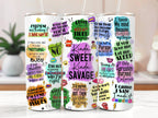 Kinda Sweet Kinda Savage Tumbler, Steel 20oz Slim Tumbler, Skinny Tumbler Cup with Straw & Lid, Sarcastic Tumbler, Funny Christmas Gift