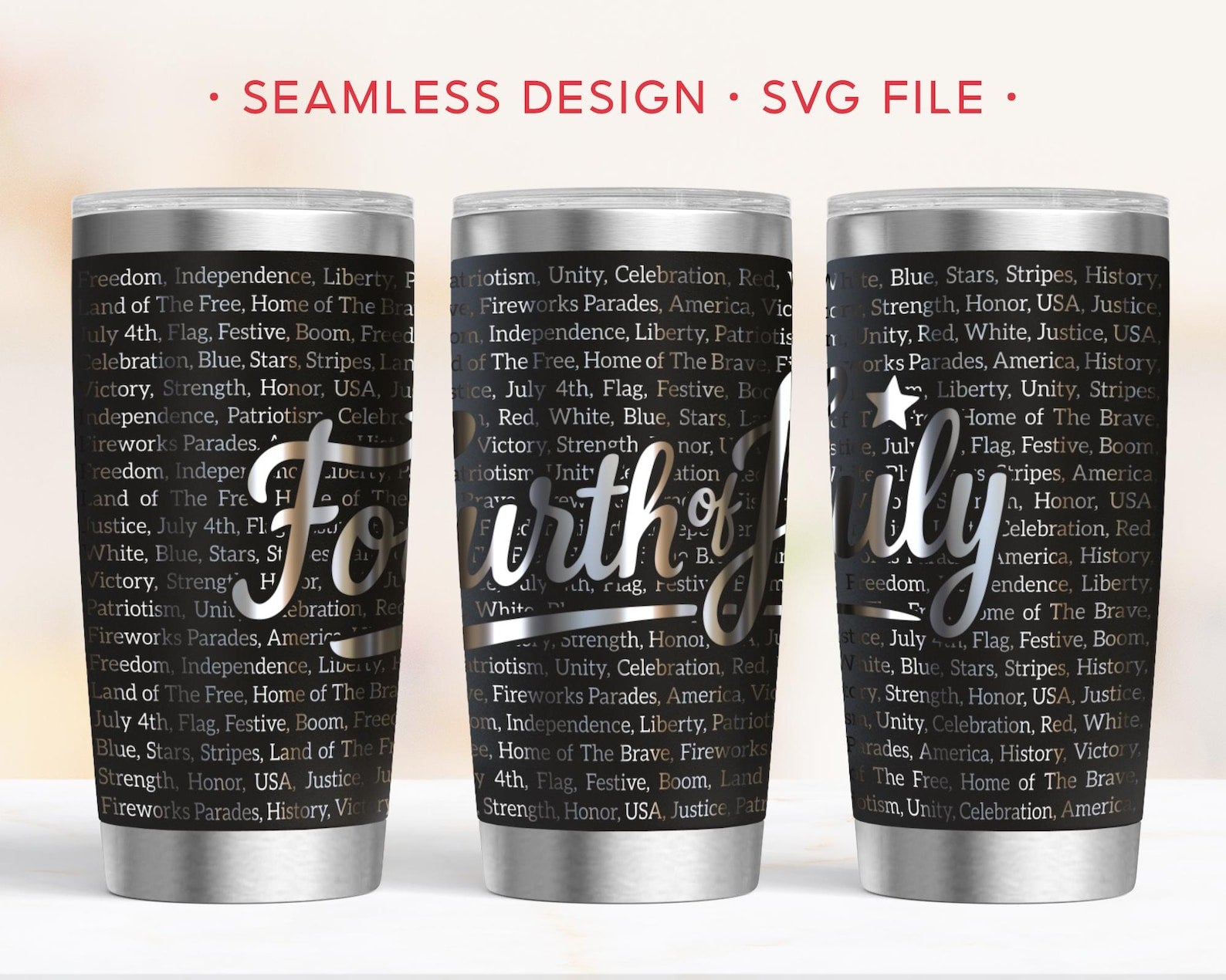 4th of July 20oz Tumbler Wrap, Independence Day Engraving Wrap, Fireworks SVG Laser Rotary