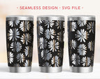 Daisy Floral 20oz Tumbler Wrap, Flower Leaves Laser Engraving File, SVG Laser Rotary
