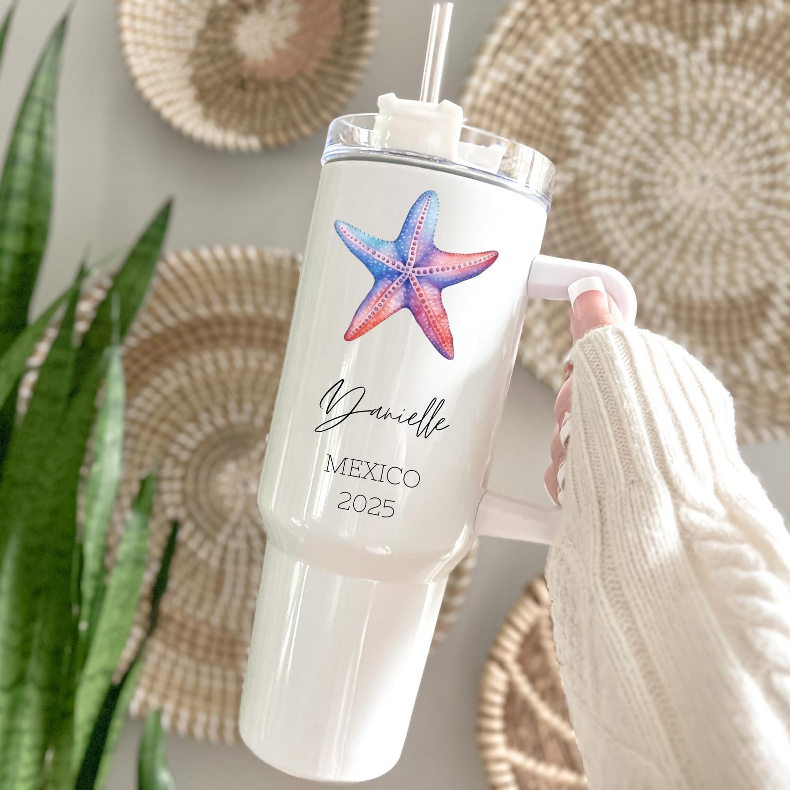 Custom Vacation Tumbler - Personalized Name -  Matching Beach Vacation -  Spring Break - Bachelorette Girls Trip 20 oz Skinny Tumblers