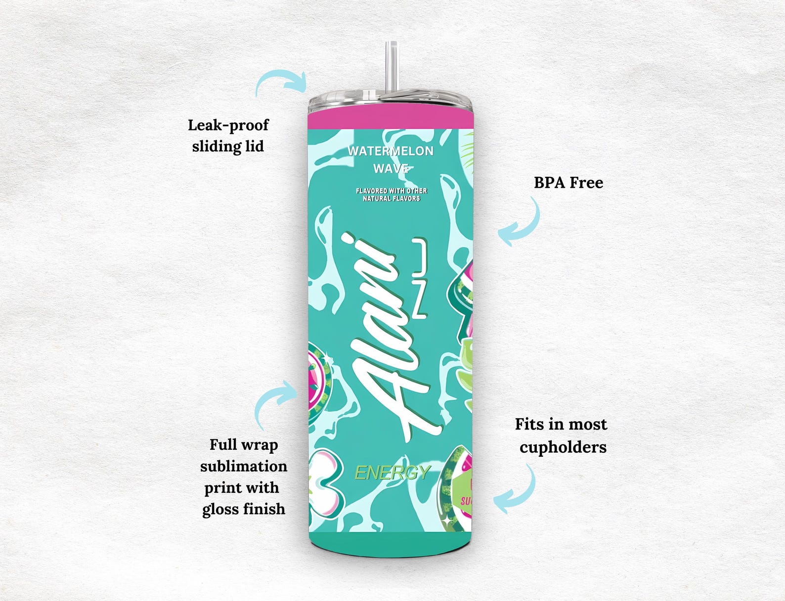 Alani Watermelon Wave 20oz Tumbler