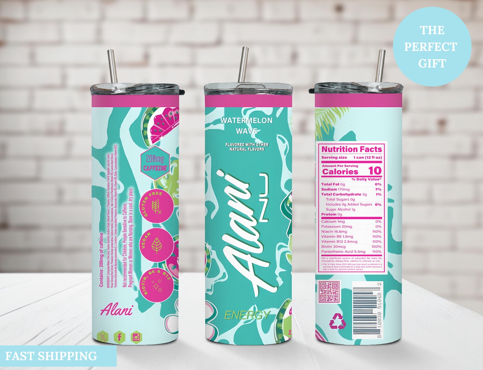 Alani Watermelon Wave 20oz Tumbler