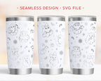 Christmas Ghost 20oz Tumbler Wrap, Spooky Holiday Engraving Wrap, Xmas Laser SVG