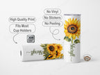 Personalized Sunflower Tumbler - Gift for her comes  with Lid & Straw -  20oz