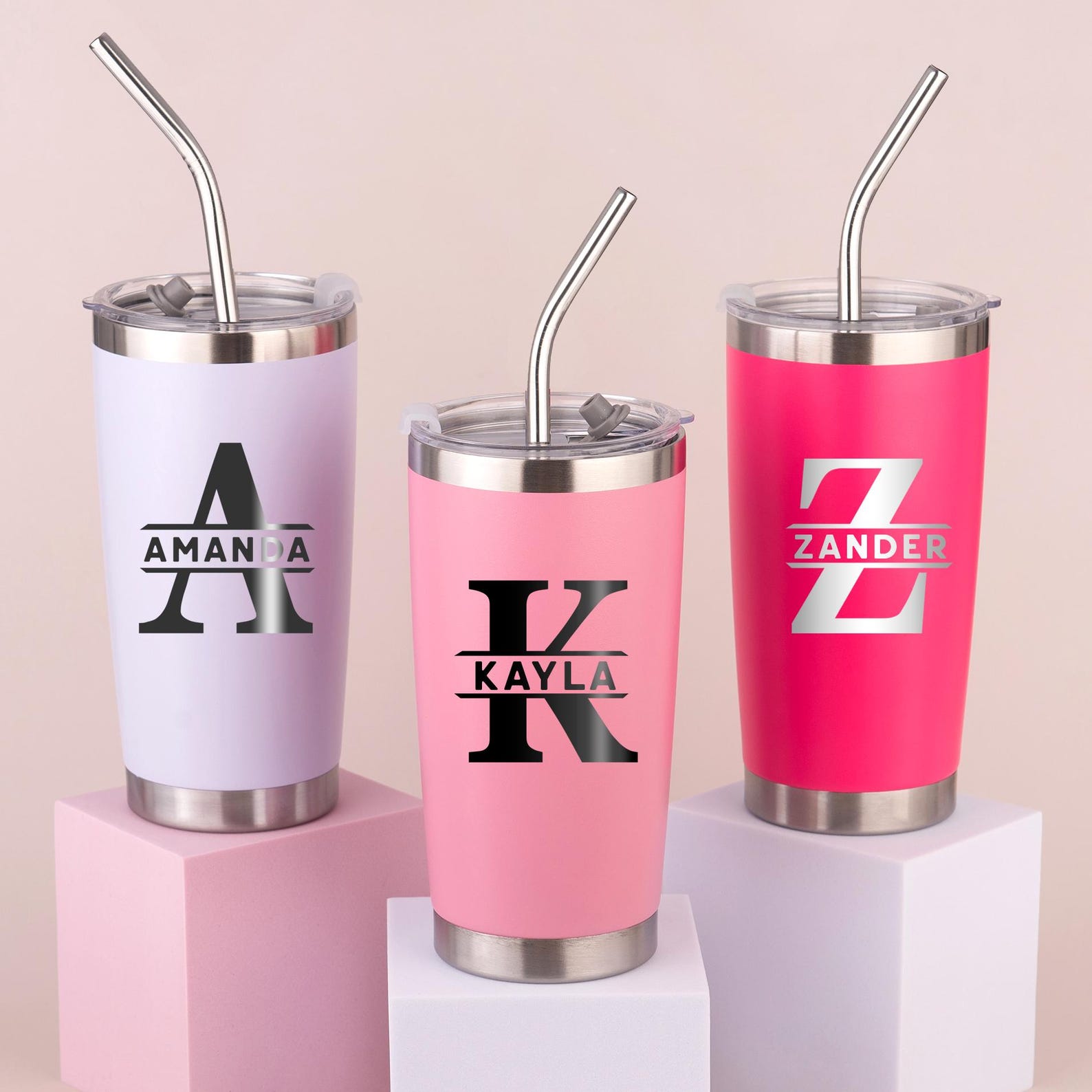Bridesmaid Cups, Laser Engraved Tumblers, Personalized Stainless Steel Cup 20OZ, Custom Logo Tumbler, Bridesmaid Gifts