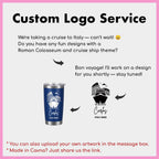 Custom Engraved Stainless Steel Tumbler Cup, Personalized Vacation Tumbler, Bridesmaid, Bachelorette Party
