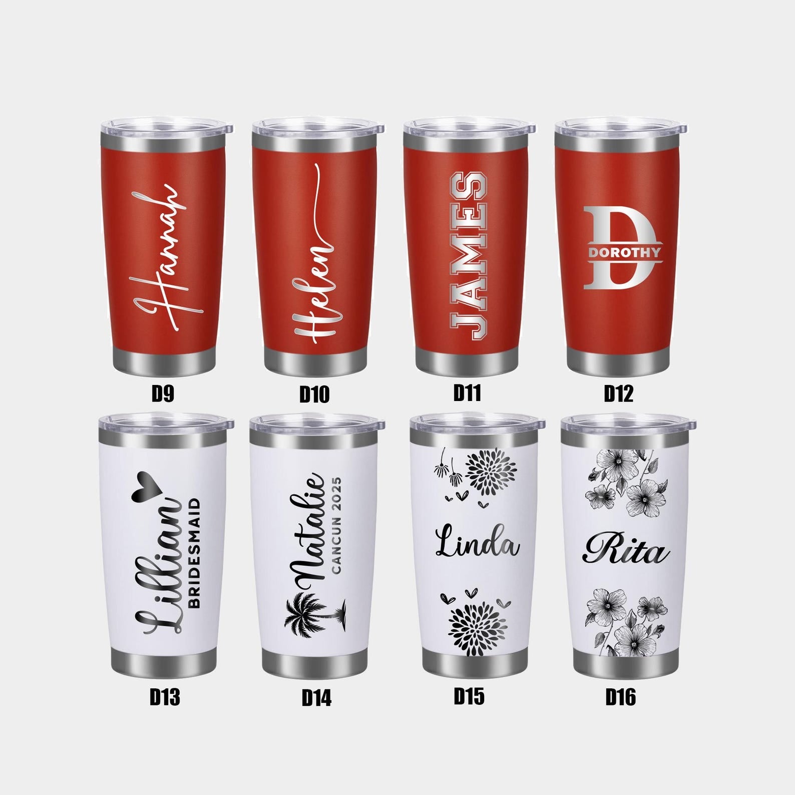Bridesmaid Cups, Laser Engraved Tumblers, Personalized Stainless Steel Cup 20OZ, Custom Logo Tumbler, Bridesmaid Gifts