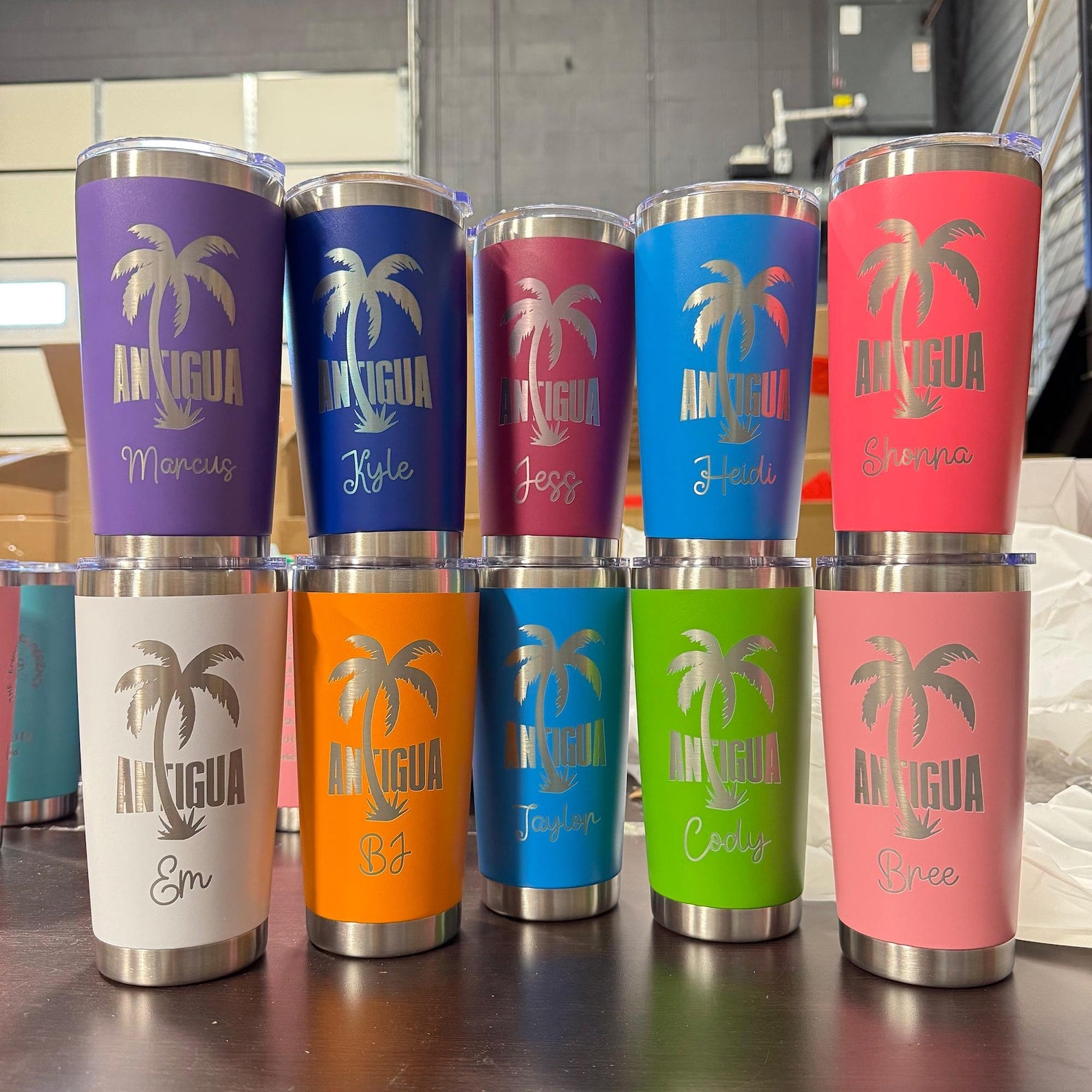 Personalized Stainless Steel Tumbler 20OZ, Custom Beach Travel Mug, Girls Trip Cup, Family Reunion