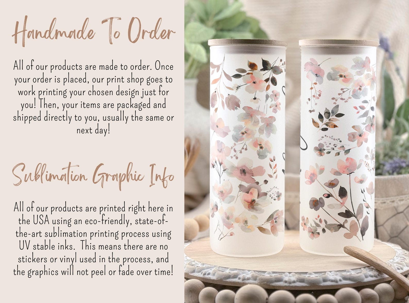 Custom Wildflower Boho Iced Coffee Cup, Personalized Pressed Flower Coffee Mug, Fairy Wildflower Cup, CottageCore Travel Mug, Whimsical Gift