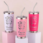 Custom Engraved Stainless Steel Tumbler Cup, Personalized Vacation Tumbler, Bridesmaid, Bachelorette Party