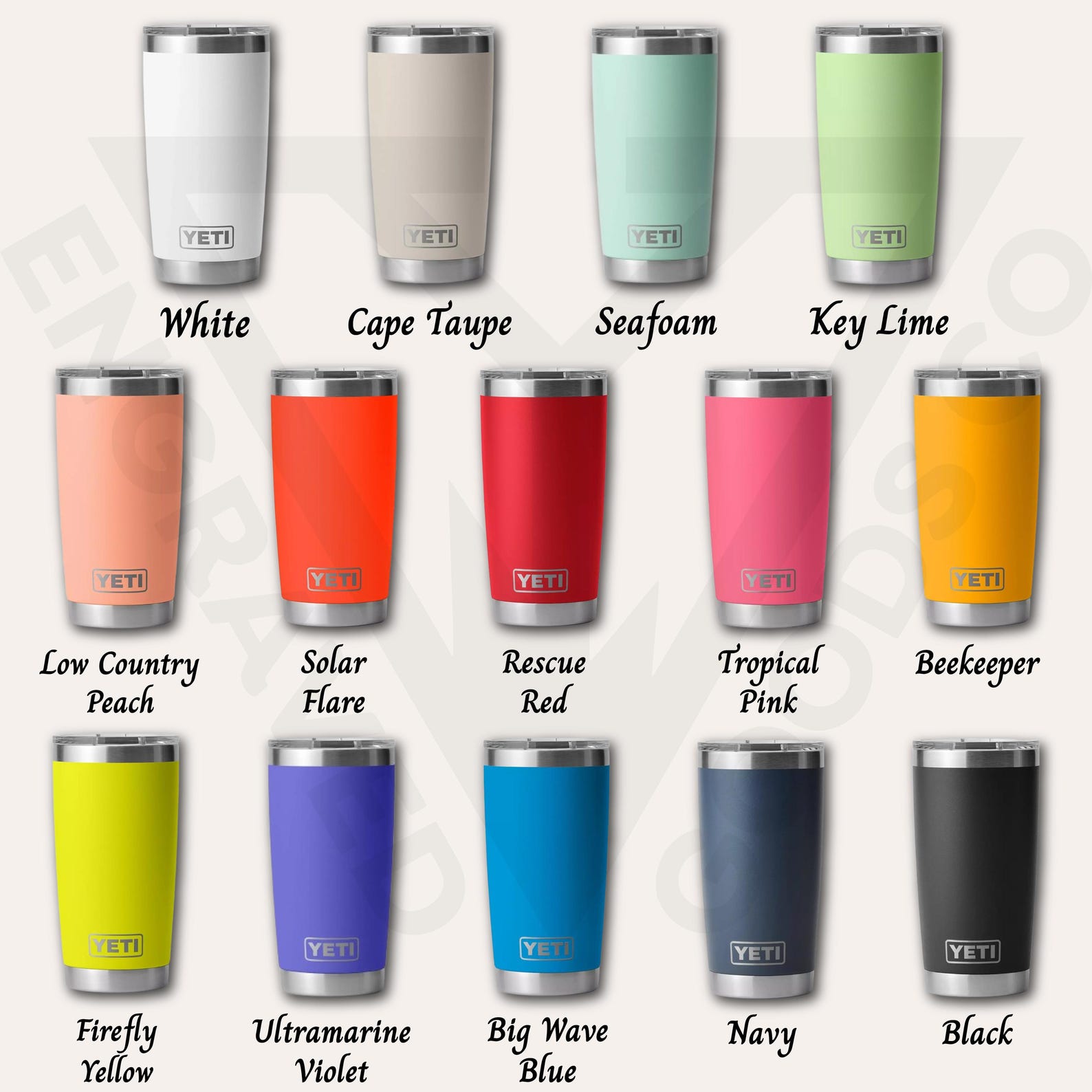 Engrave ANYTHING On YETI Rambler Mug Tumbler 20oz Custom Name Laser Engraved Logo Personalized Customized Photo Travel Mug Gift