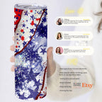 Patriotic Veteran Gift: Custom 20oz Insulated Tumbler with Stars