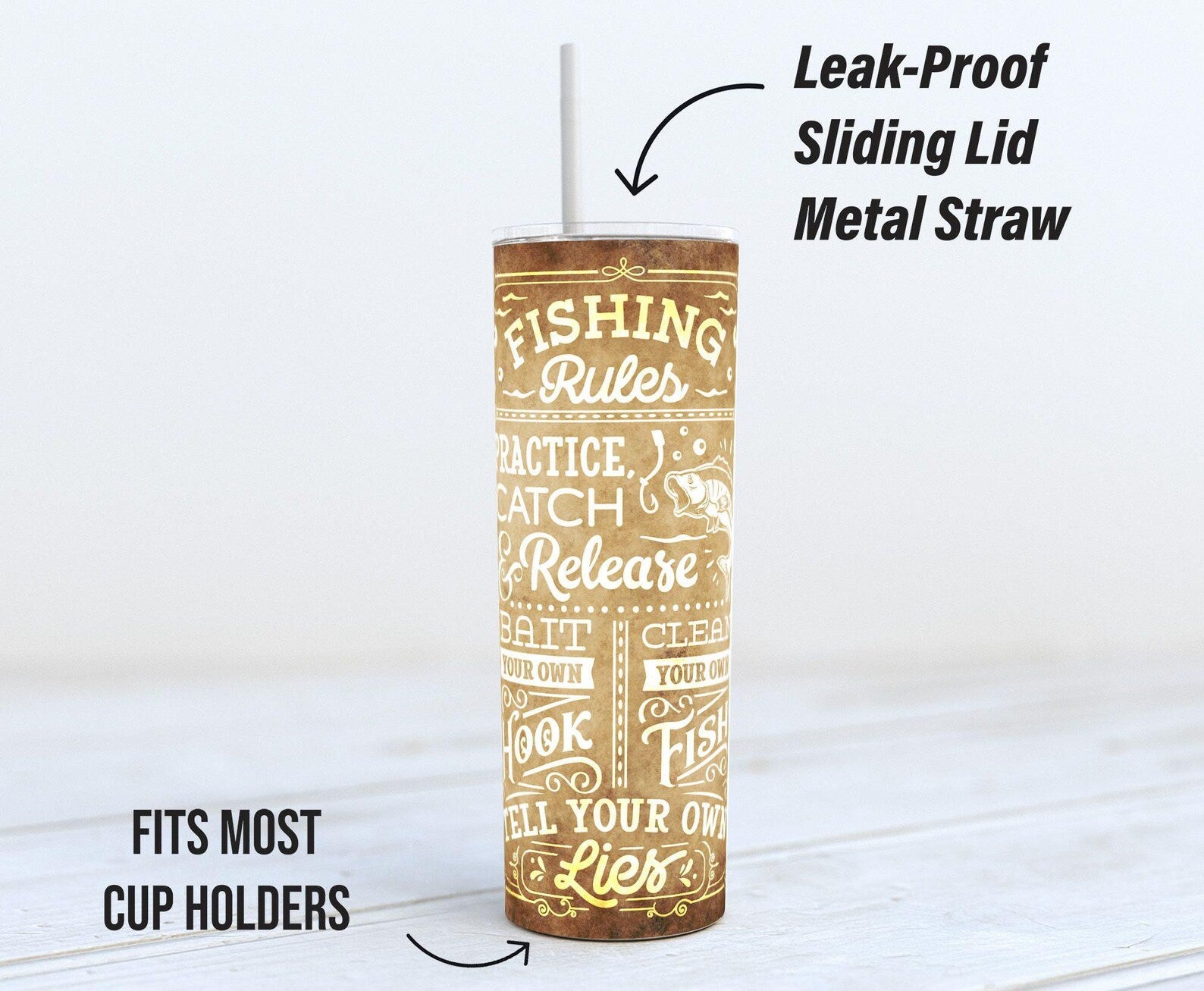 Fishing Tumbler, Fishing Gifts For Men, Fishing Tumbler With Lid and Straw, Fishing Gifts For Him, Fishing Lover Gift