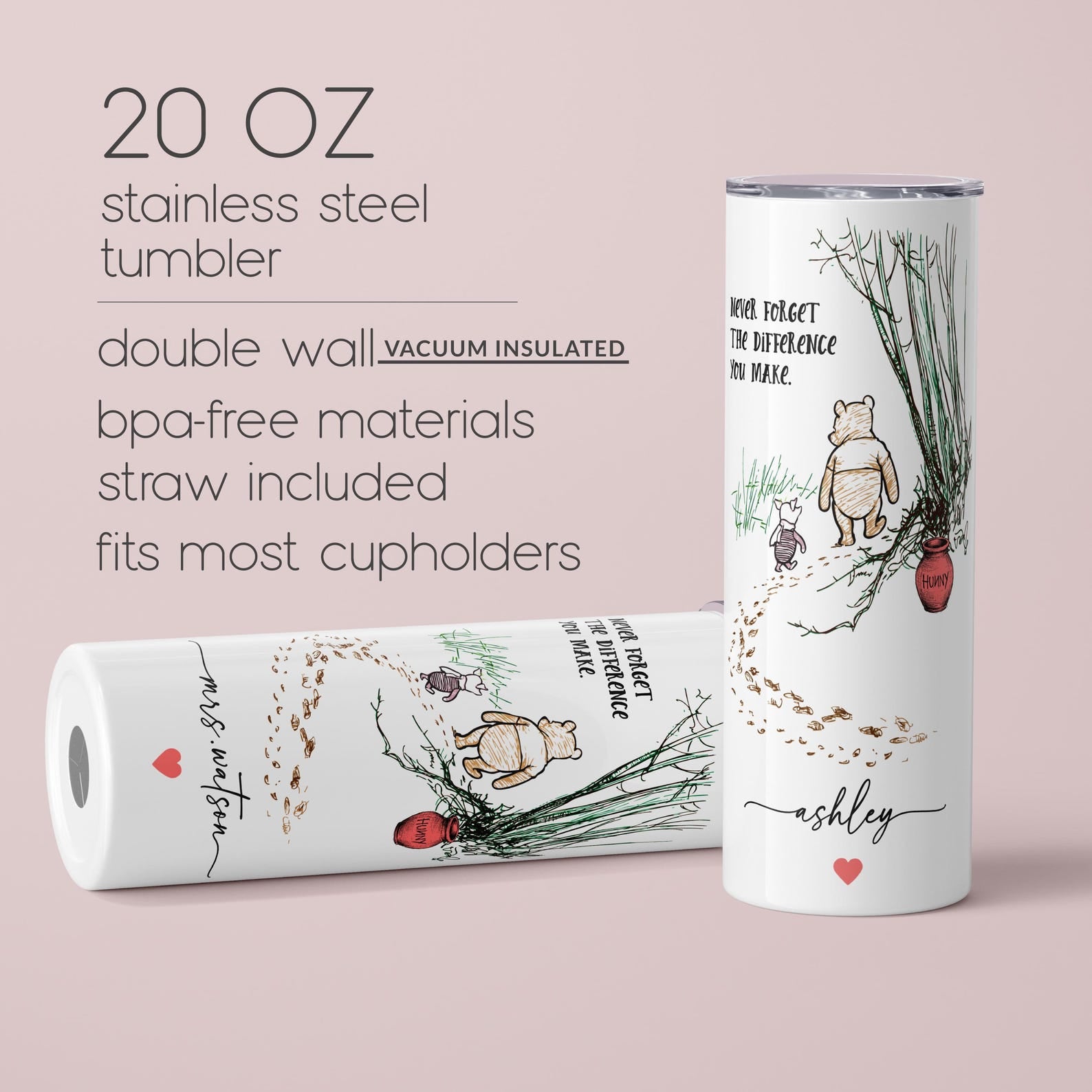 Personalized Teacher Tumbler, Teacher Appreciation Gift, Never Forget the Difference You Make Teacher Tumbler With Name, Tumbler For Teacher