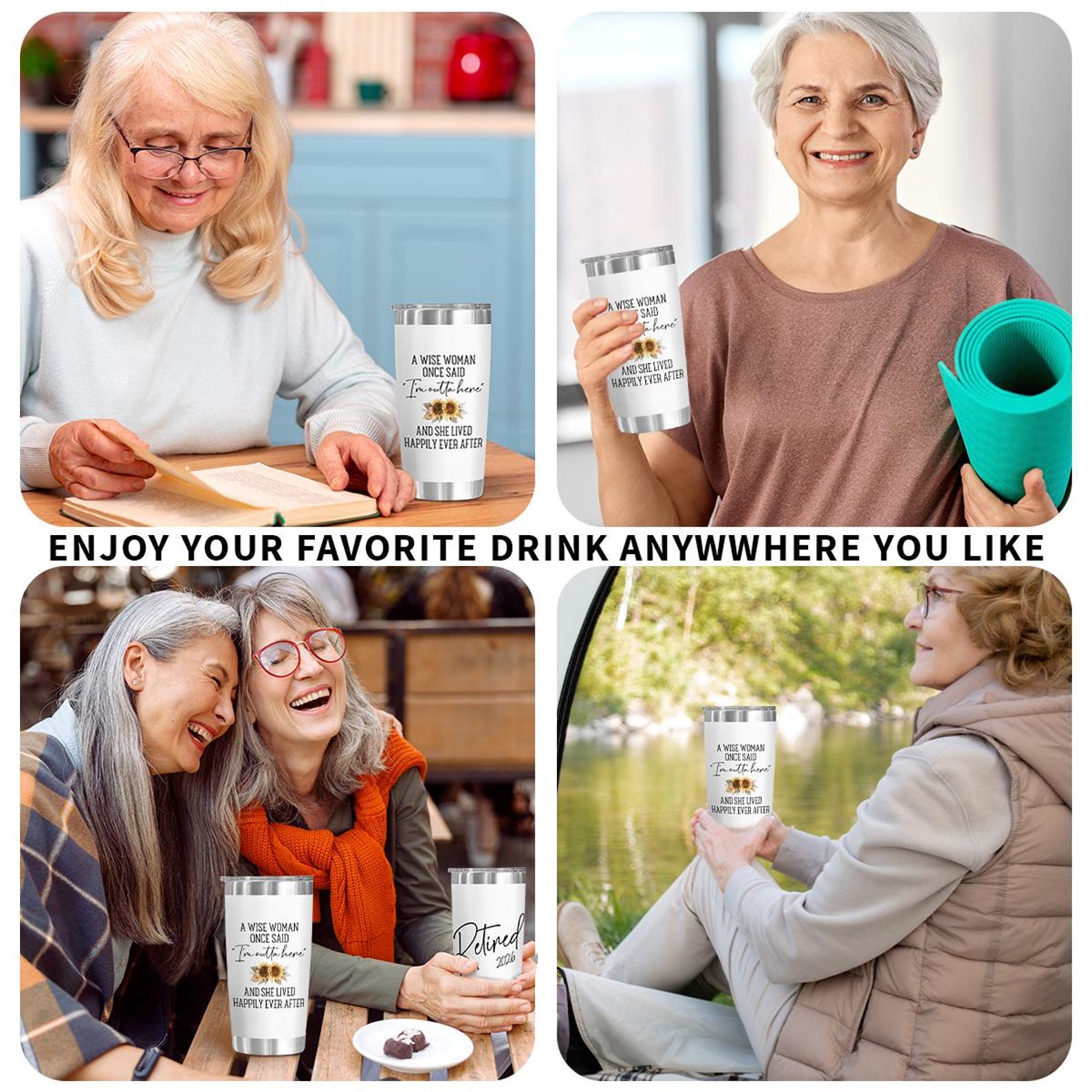 Retired 2026 Tumbler, 20Oz Tumblers with Lids for Retirees, Coworkers, Retirement Appreciation Gift