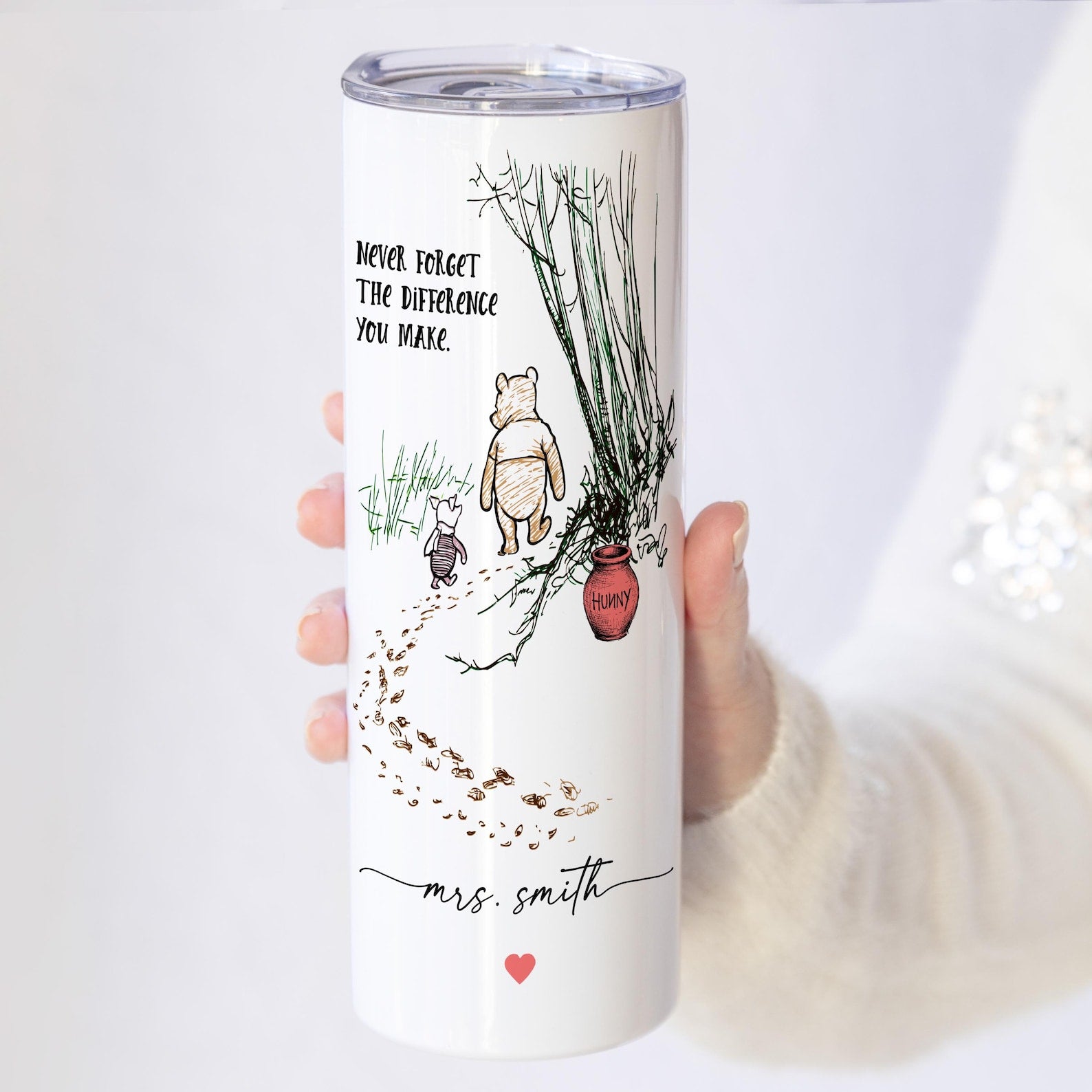 Personalized Teacher Tumbler, Teacher Appreciation Gift, Never Forget the Difference You Make Teacher Tumbler With Name, Tumbler For Teacher