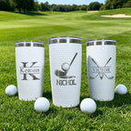 Personalized 20oz Golf Cup Tumbler/ Engraved Name Travel Mug/ Gift for Men, Dad, Husband/ Golfer Gift/ Father’s Day Gift/ Birthday Gift Idea
