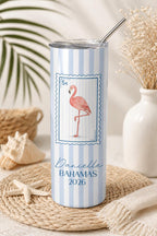 Custom Vacation Tumbler - Personalized Name -  Matching Beach Vacation -  Spring Break - Bachelorette Girls Trip 20oz Skinny Tumblers