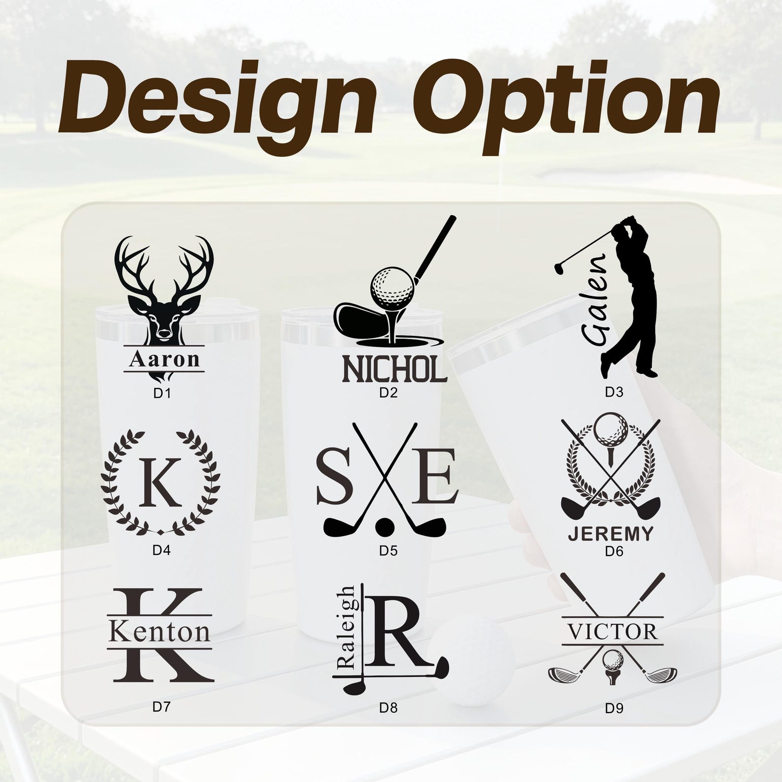 Personalized 20oz Golf Cup Tumbler/ Engraved Name Travel Mug/ Gift for Men, Dad, Husband/ Golfer Gift/ Father’s Day Gift/ Birthday Gift Idea