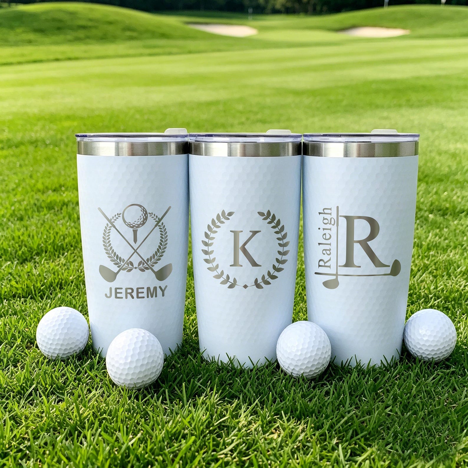 Personalized 20oz Golf Cup Tumbler/ Engraved Name Travel Mug/ Gift for Men, Dad, Husband/ Golfer Gift/ Father’s Day Gift/ Birthday Gift Idea