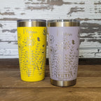 Personalized Custom Engraved YETI® 20oz Tumbler or Polar Camel 20oz Tumbler Wrap, Butterfly Cup, Wildflowers, Engraved Wrap, Gift WBW1
