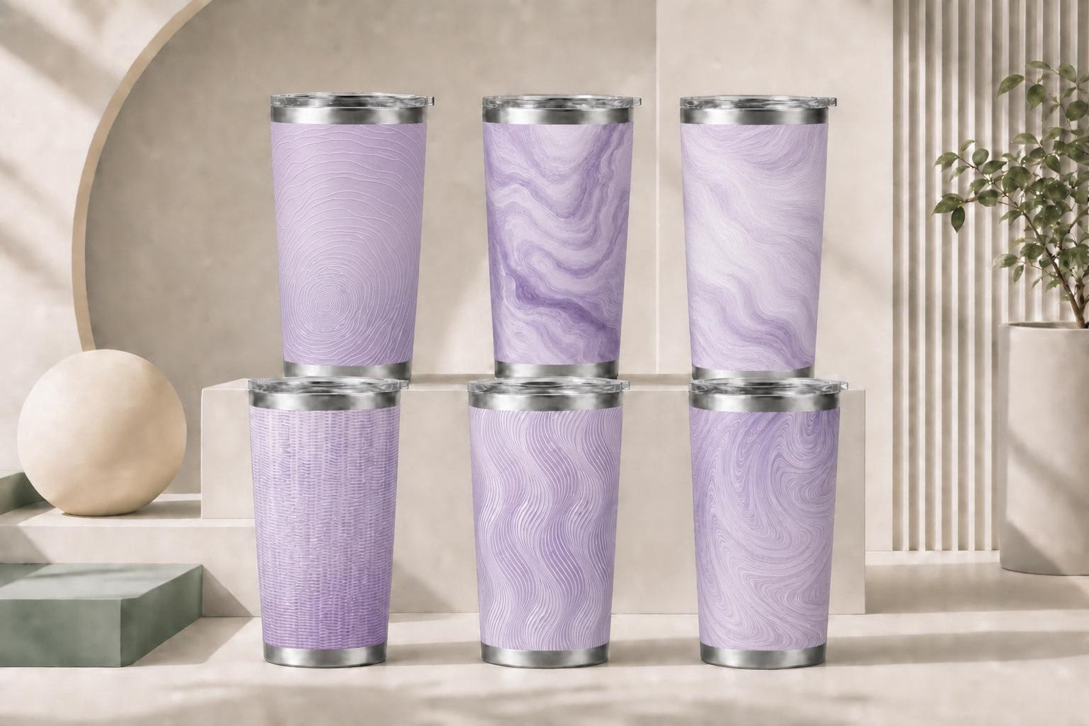 Verdant Flow - Abstract Topographic Line Tumbler | 20oz Stainless Steel Travel Mug