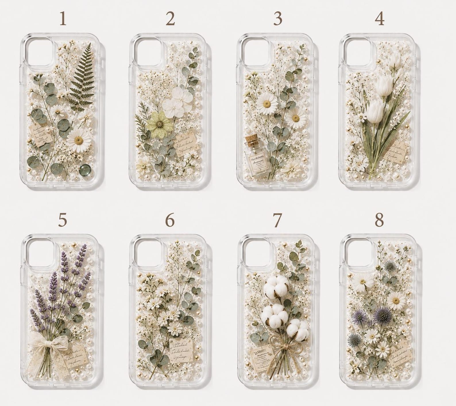 Clear Pressed Wildflower iPhone Case – Botanical Pearl Cottagecore Cover