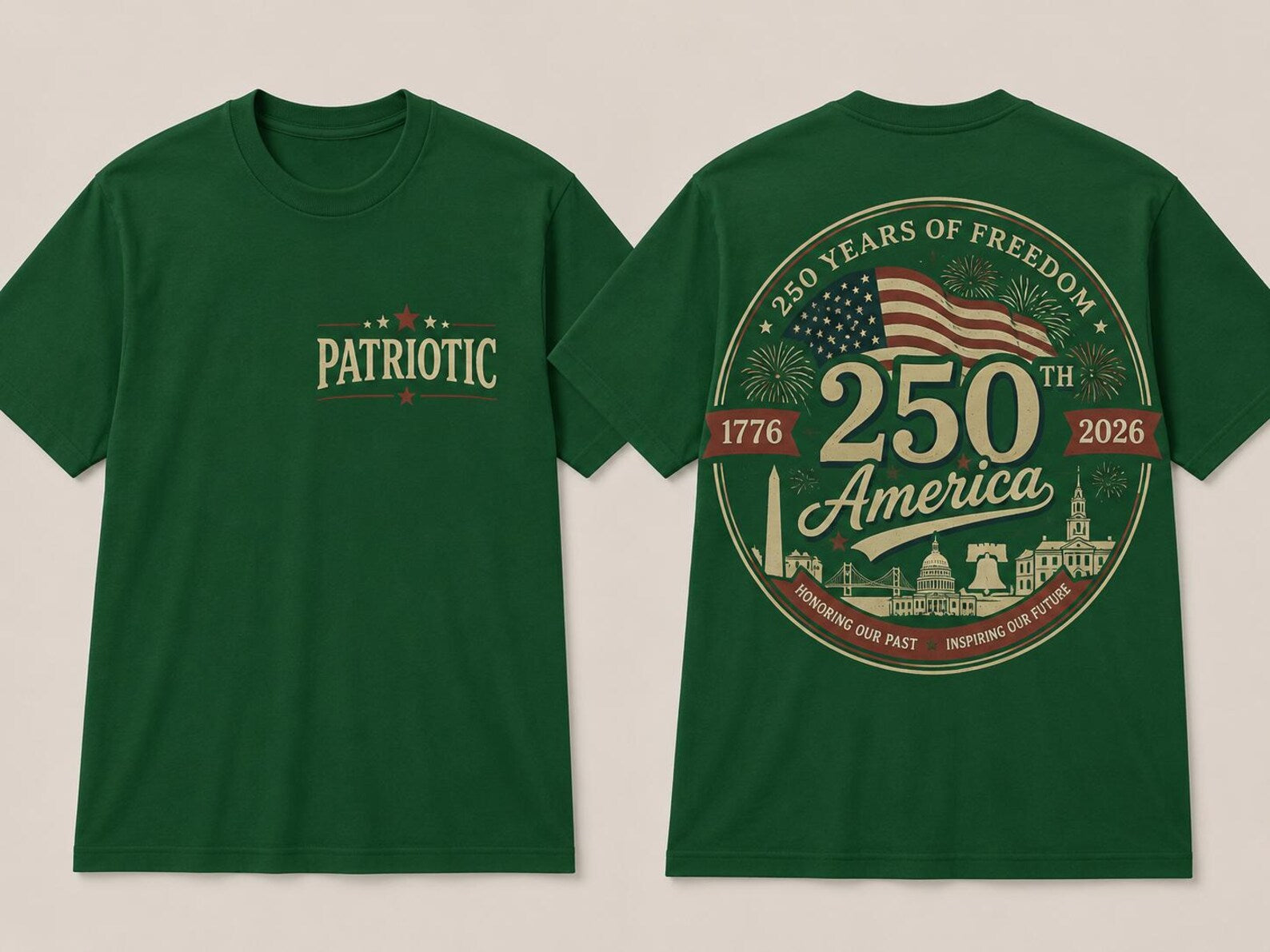 Vintage America 250 Anniversary Patriotic Graphic Shirt Freedom Celebration Tee