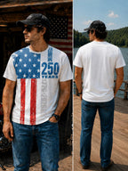 USA Flag T-Shirt, Celebrating 250 Years Patriotic Tee (1776-2026)