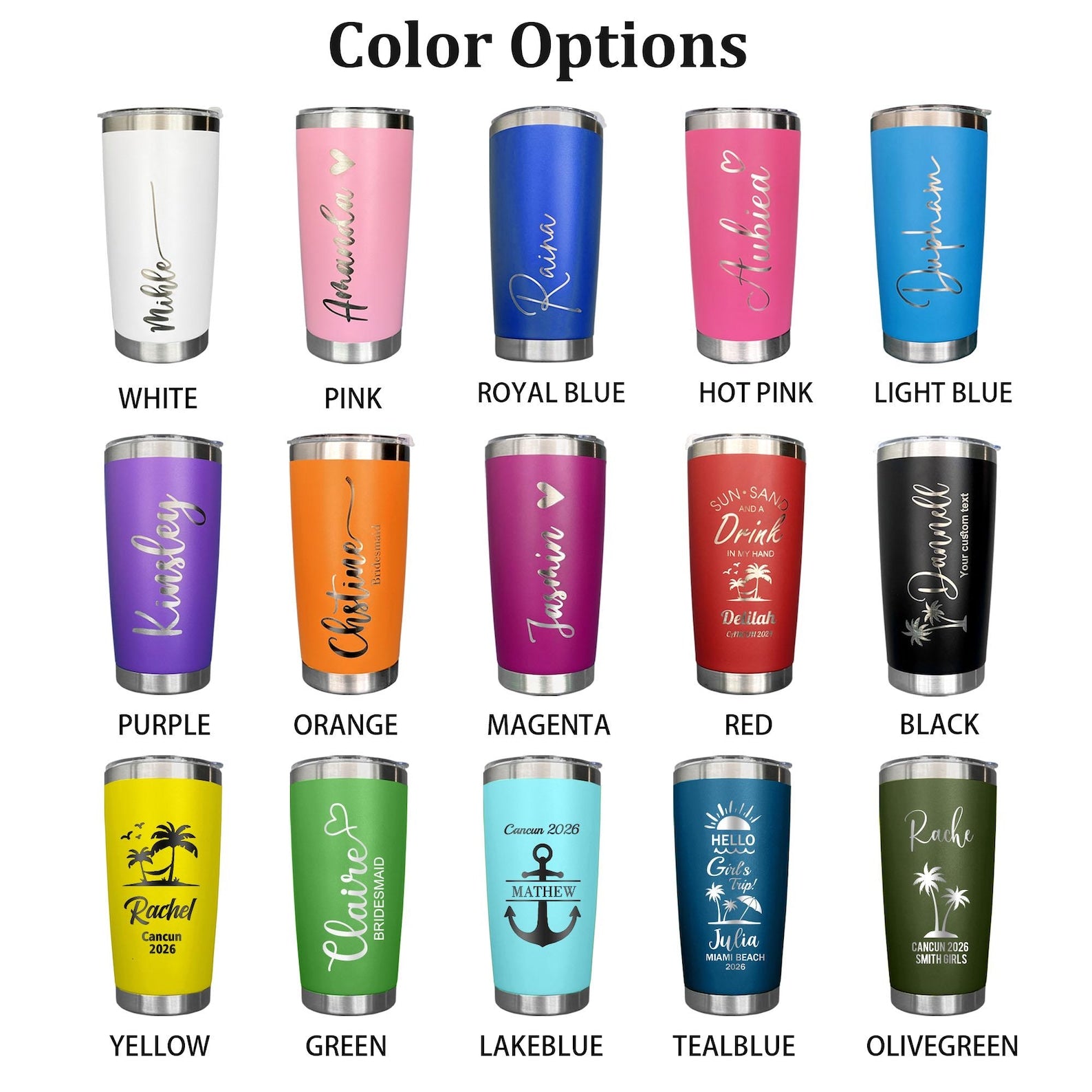 Personalized Skinny 20oz Tumbler, Bridesmaid Tumbler with Straw, Bachelorette Party, Wedding Party water glass Gifts, Custom bridal cups
