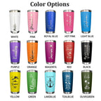 Personalized 20oz Engraved Tumbler, Custom Name Travel Mug, Stainless Steel Cups, Insulated Bridesmaid Tumbler, Tumbler with Straw