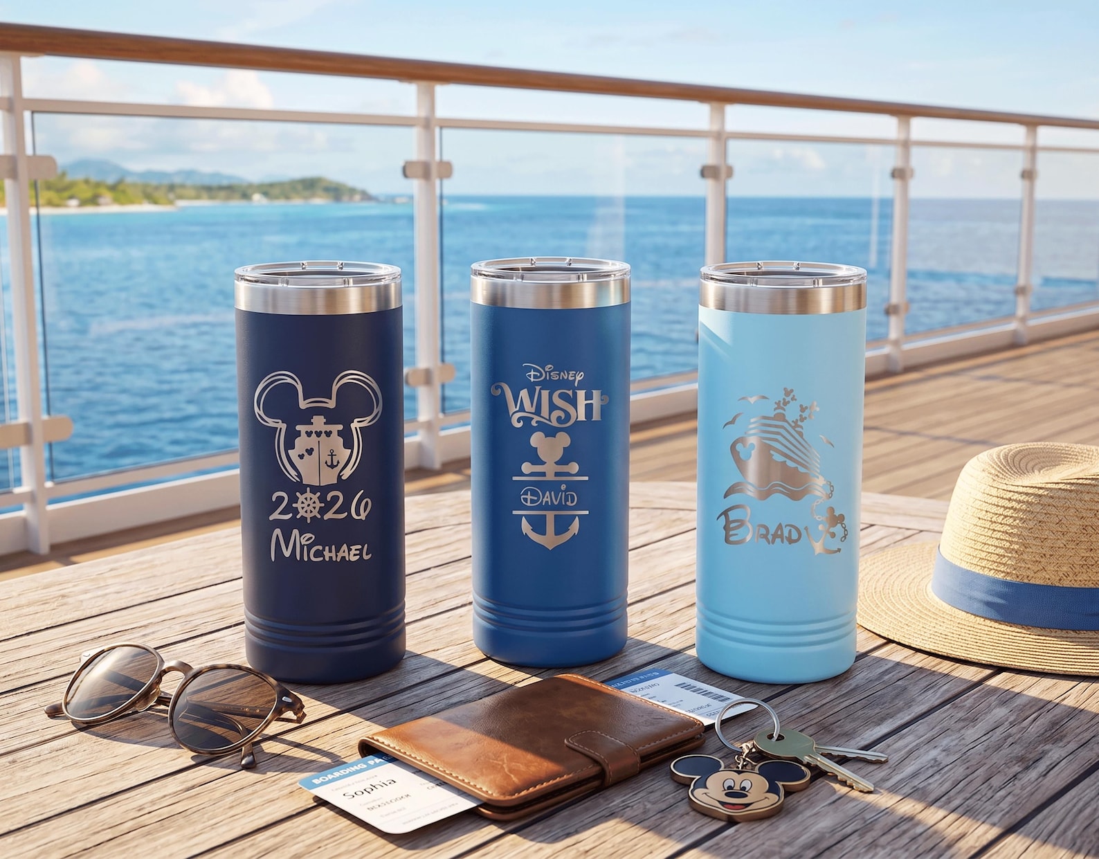 Personalized Vacation Tumbler, Custom Beach Trip Skinny Tumbler 22oz, Girls Trip Cup with Name, Matching Cruise Cup, Bachelorette Gift