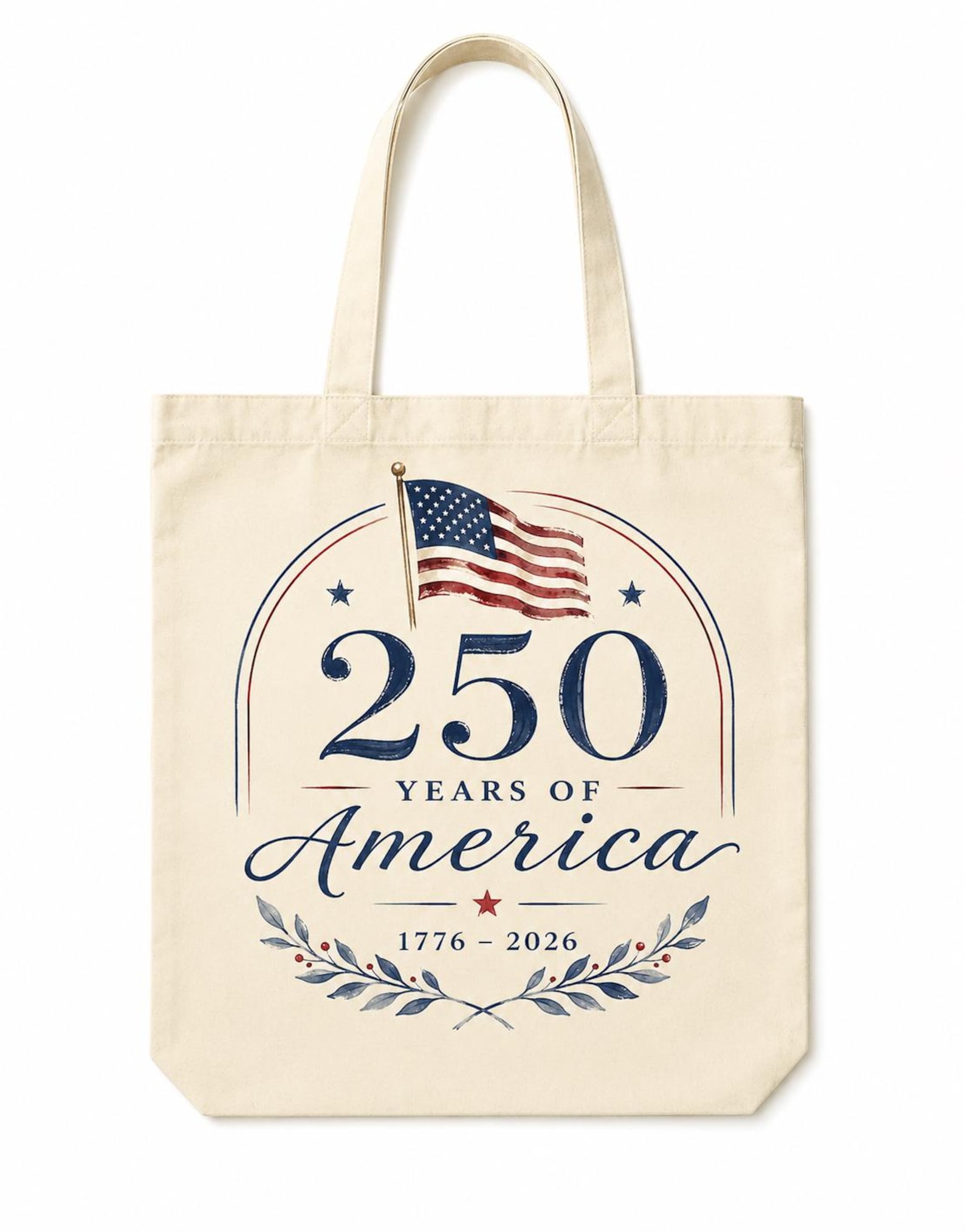 USA 20 Years Canvas Tote Bag -Vintage Patriotic Reusable Shoulder Bag