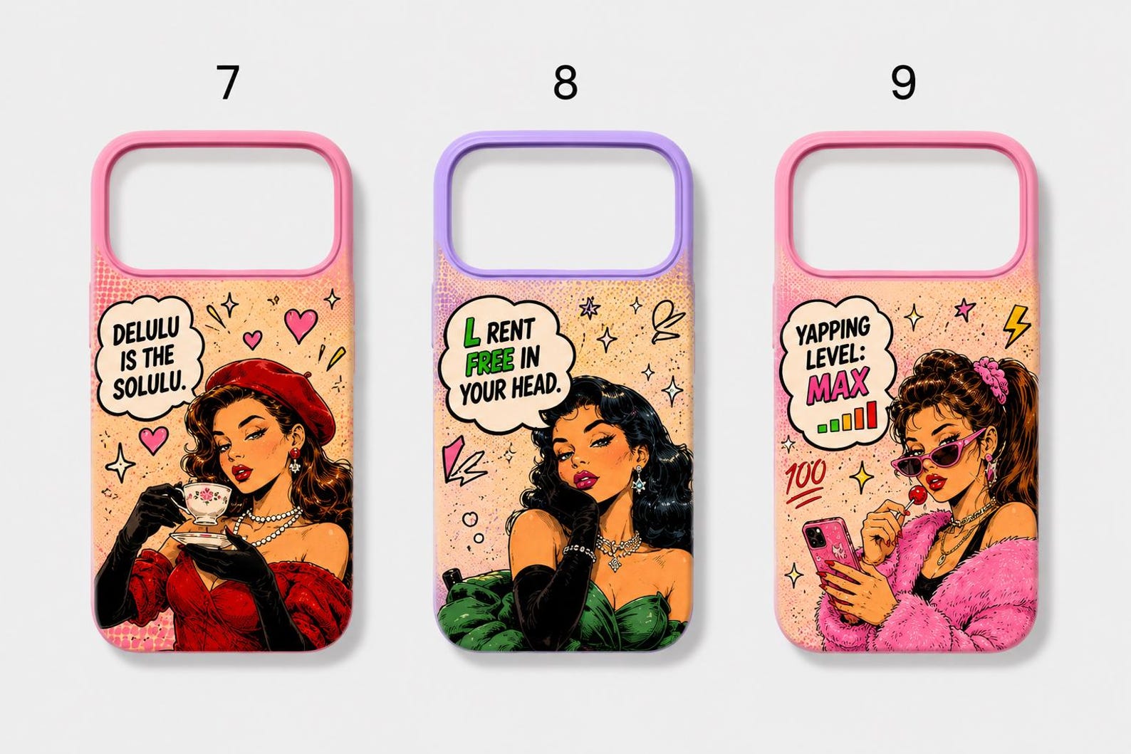 Y2K Comic Pop Art iPhone Case: Sassy Quotes, Retro Streetwear Style