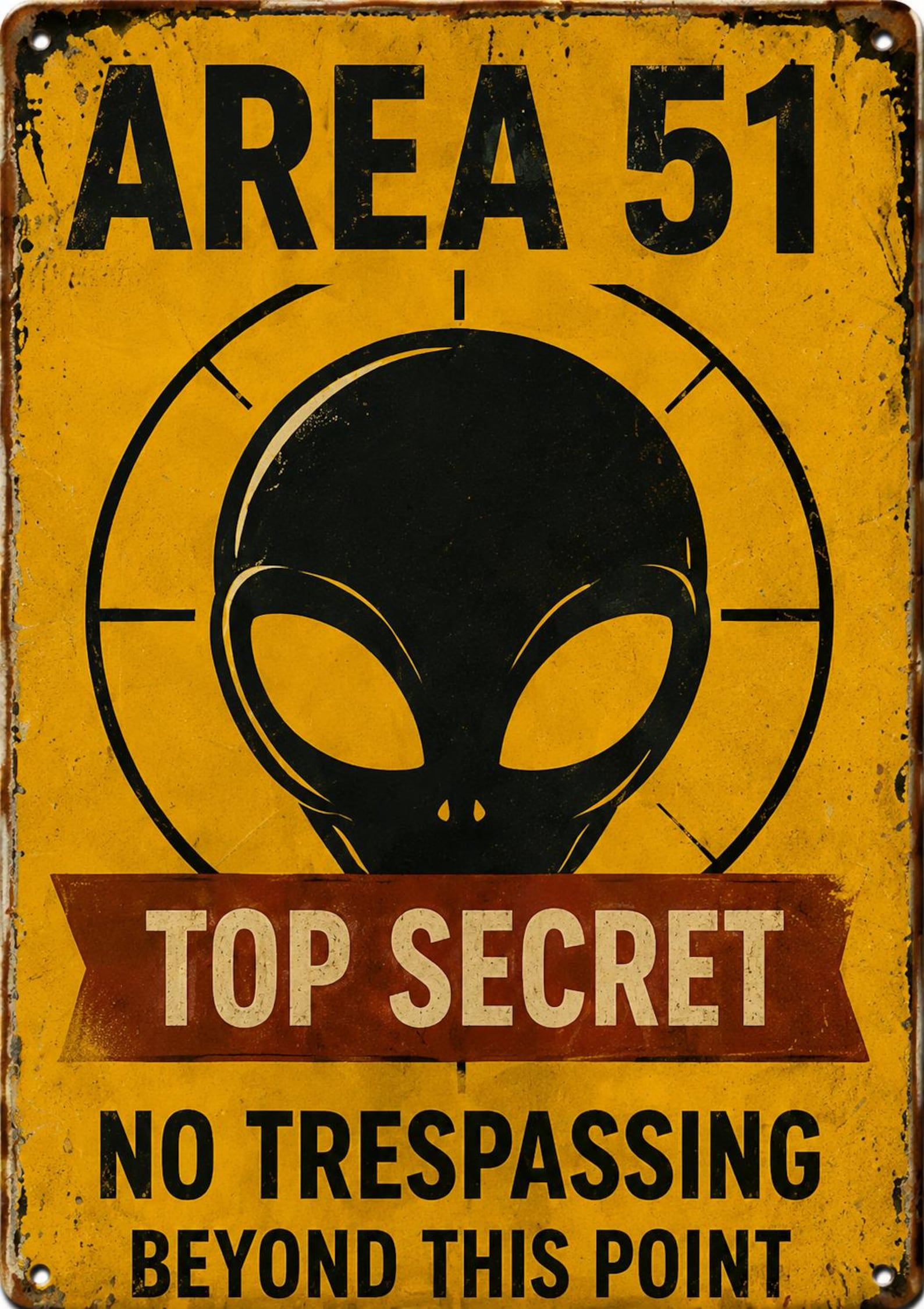 Retro Alien Abduction Tin Sign, UFO Sci-Fi Wall Art, Vintage Metal Decor