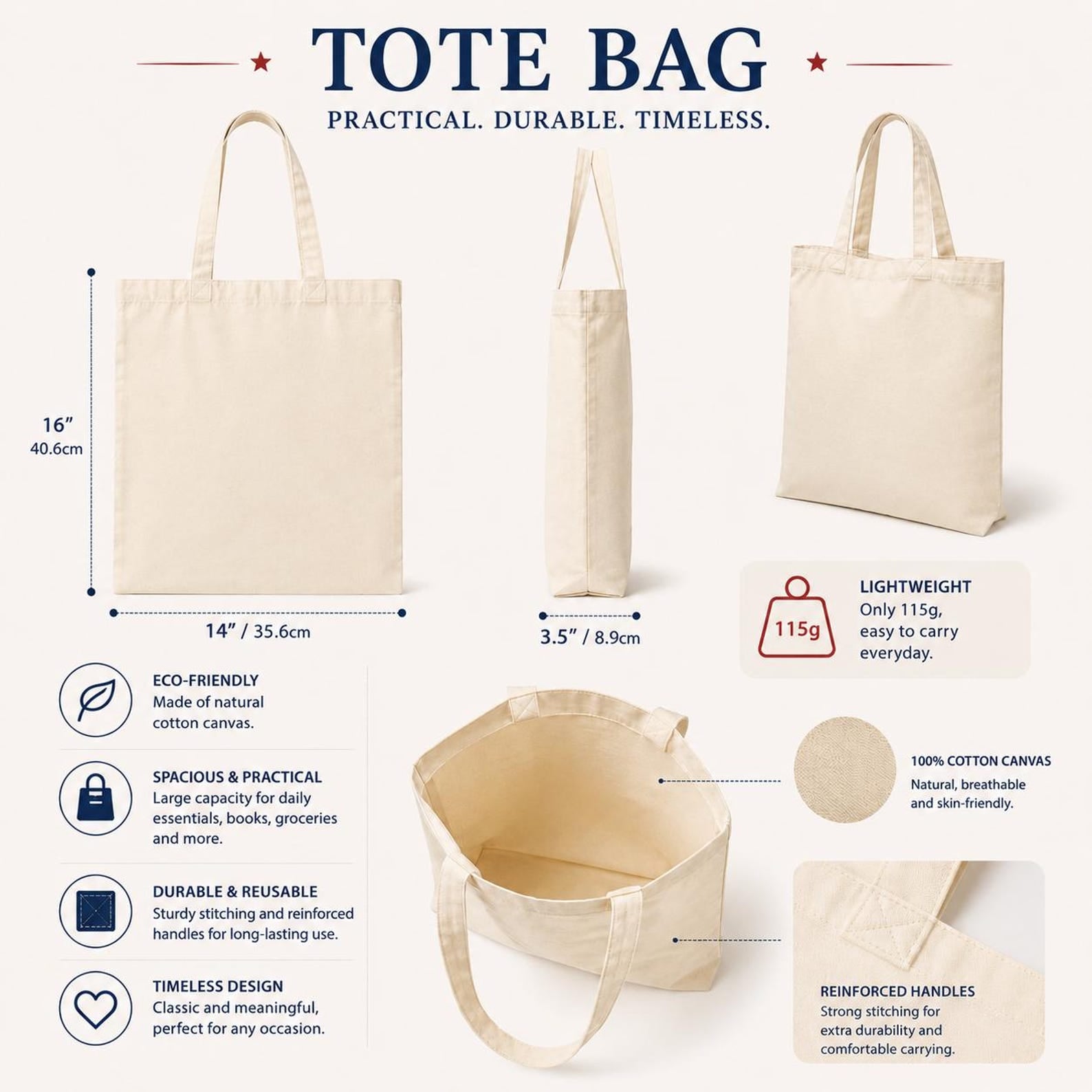 Floral Canvas Tote Bag, Botanical Cottagecore Reusable Shopping Bag